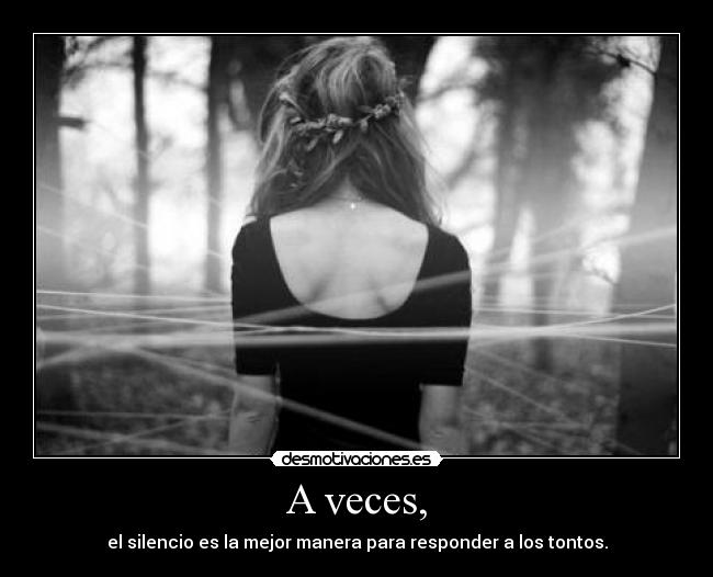 A veces, - el silencio es la mejor manera para responder a los tontos.