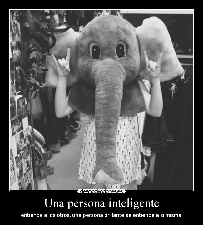 Una persona inteligente - entiende a los otros, una persona brillante se entiende a si misma.