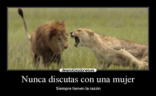 Nunca discutas con una mujer -
