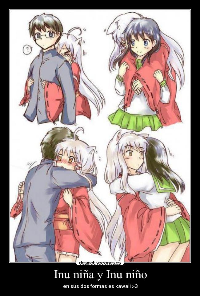 Inu niña y Inu niño - en sus dos formas es kawaii >3