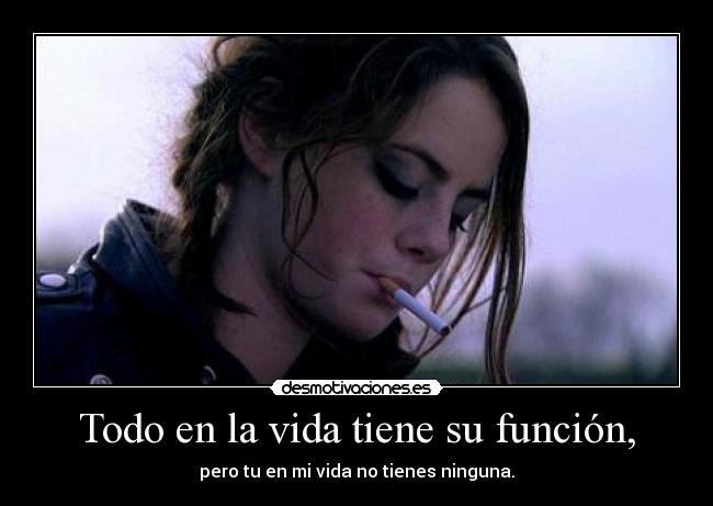 Todo en la vida tiene su función, - 