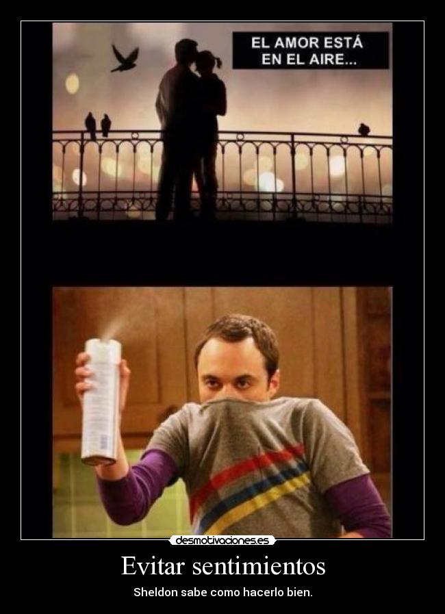 Evitar sentimientos - Sheldon sabe como hacerlo bien.