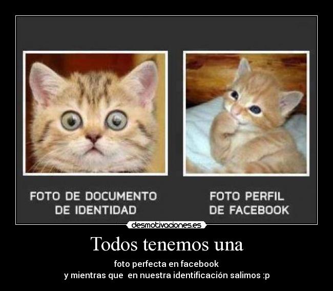 Todos tenemos una - foto perfecta en facebook
y mientras que en nuestra identificación salimos :p