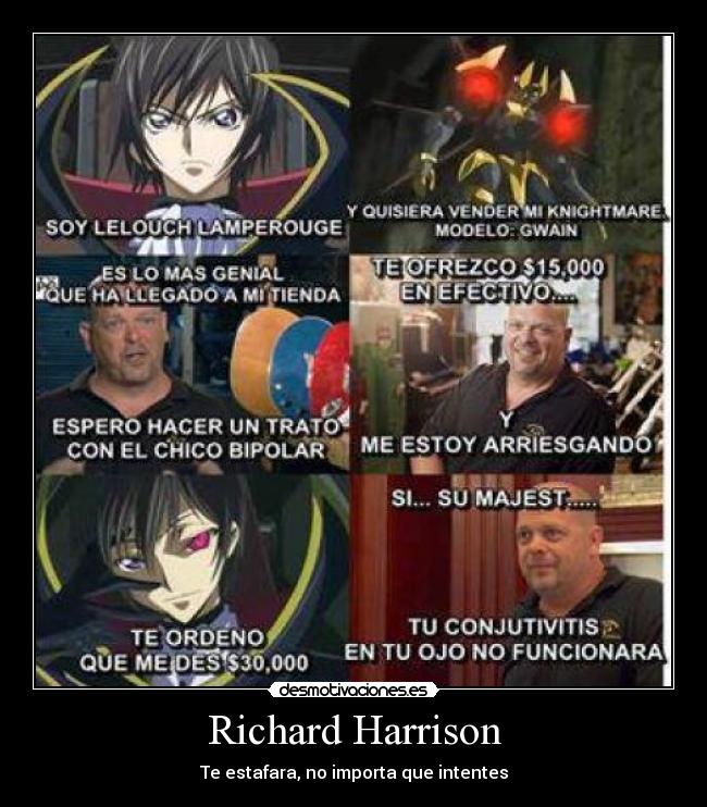 carteles anime manga code gears richard harrison desmotivaciones