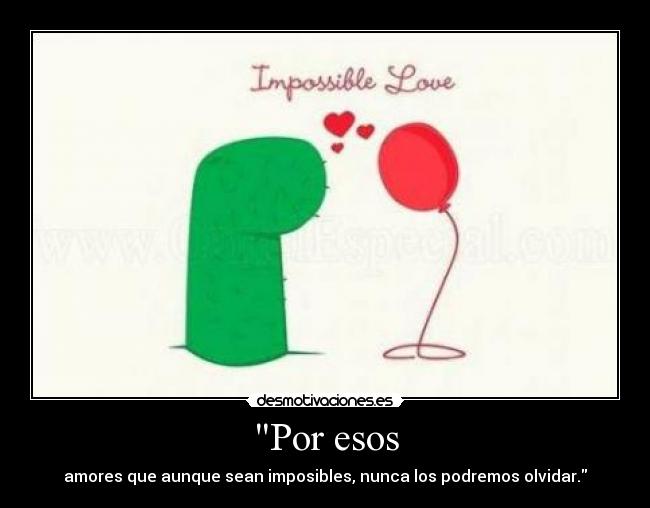 Por esos - amores que aunque sean imposibles, nunca los podremos olvidar.