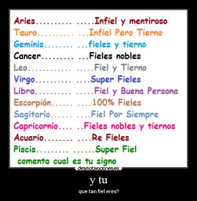 y tu - que tan fiel eres?