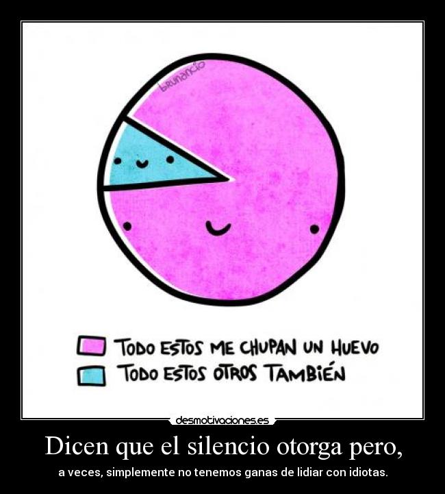 Dicen que el silencio otorga pero, - a veces, simplemente no tenemos ganas de lidiar con idiotas.