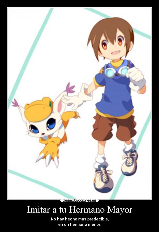 carteles anime manga digimon gatomon tailmon tai kari agumon desmotivaciones