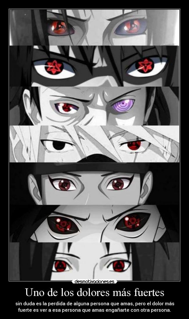 carteles anime otaku sasuke familia uchiha madara itachi obito tobi naruto desmotivaciones