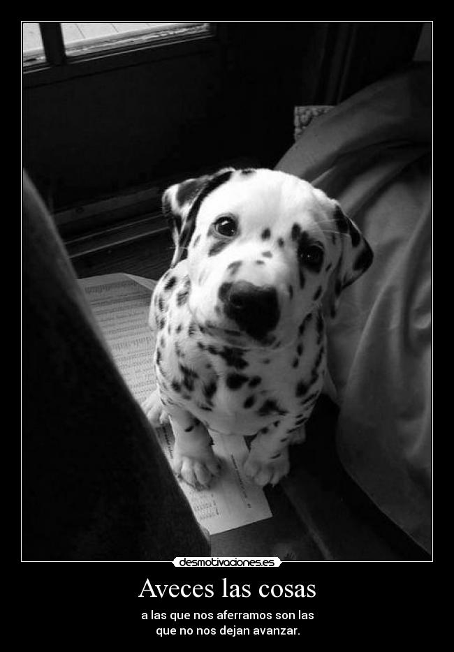Aveces las cosas - a las que nos aferramos son las
que no nos dejan avanzar.