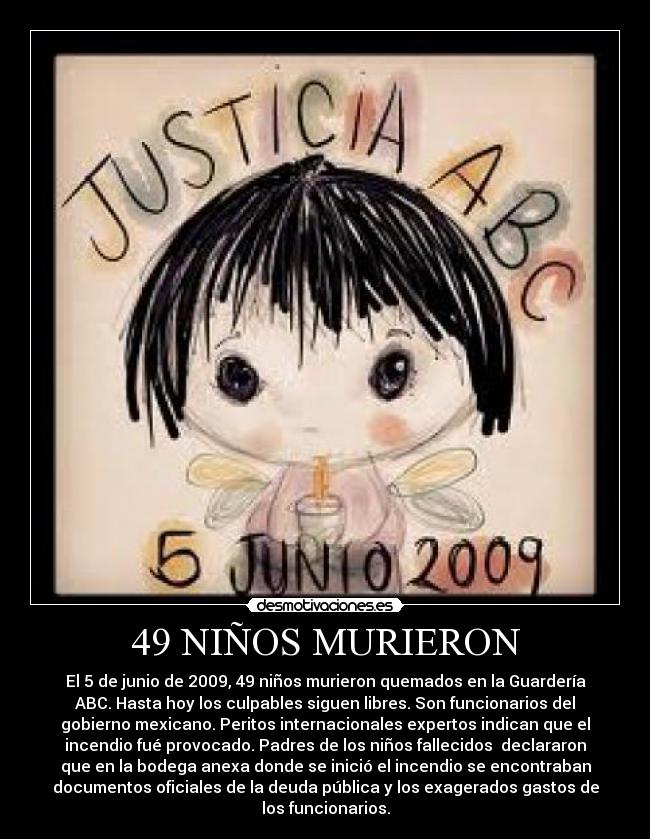 49 NIÑOS MURIERON -