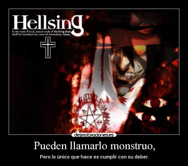 carteles anime alucard otaku desmotivaciones