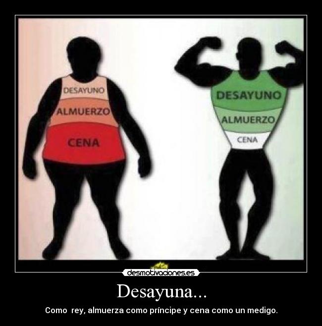 Desayuna... - Como rey, almuerza como príncipe y cena como un medigo.