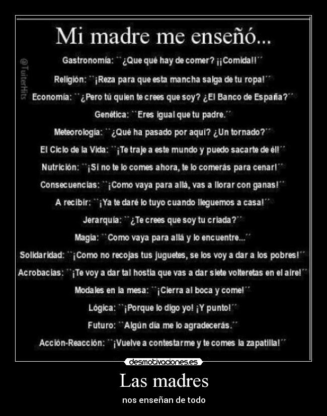 Las madres - nos enseñan de todo