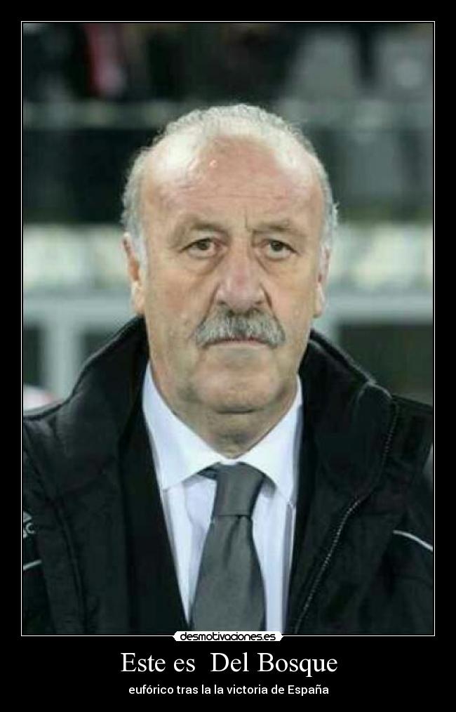 Este es  Del Bosque - eufórico tras la la victoria de España