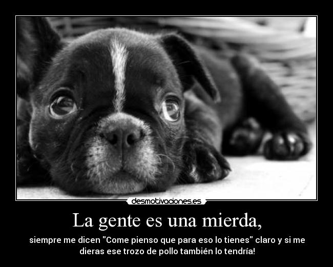 La gente es una mierda, -