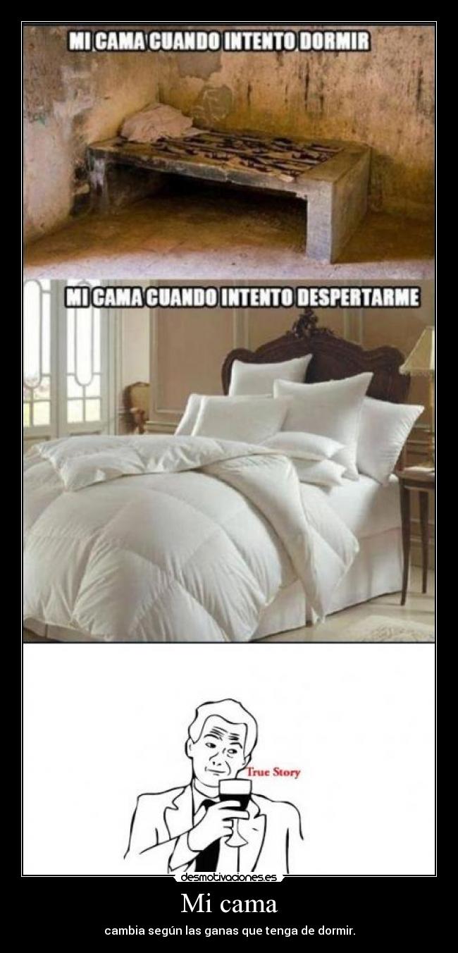 Mi cama - cambia según las ganas que tenga de dormir.