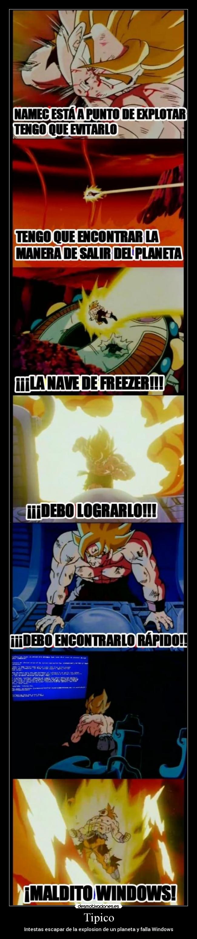 Tipico - Intestas escapar de la explosion de un planeta y falla Windows