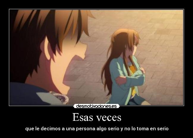 carteles anime chuunibyou yuuta hablando con nibutani sobre pasado doni desmotivaciones