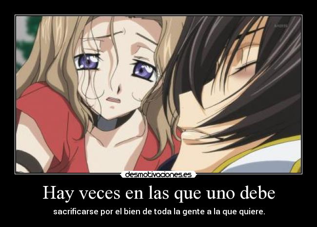 carteles raptorhunters nigatsu harukaze anime manga otaku code geass secrificio lelouch nunnally hermano amor desmotivaciones