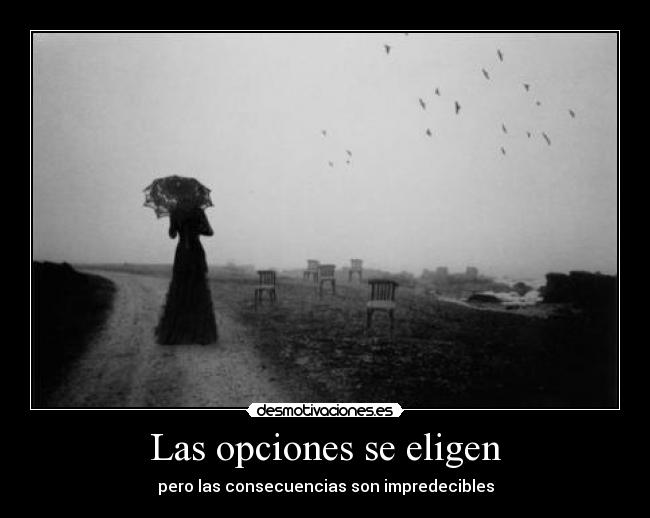 Las opciones se eligen - pero las consecuencias son impredecibles