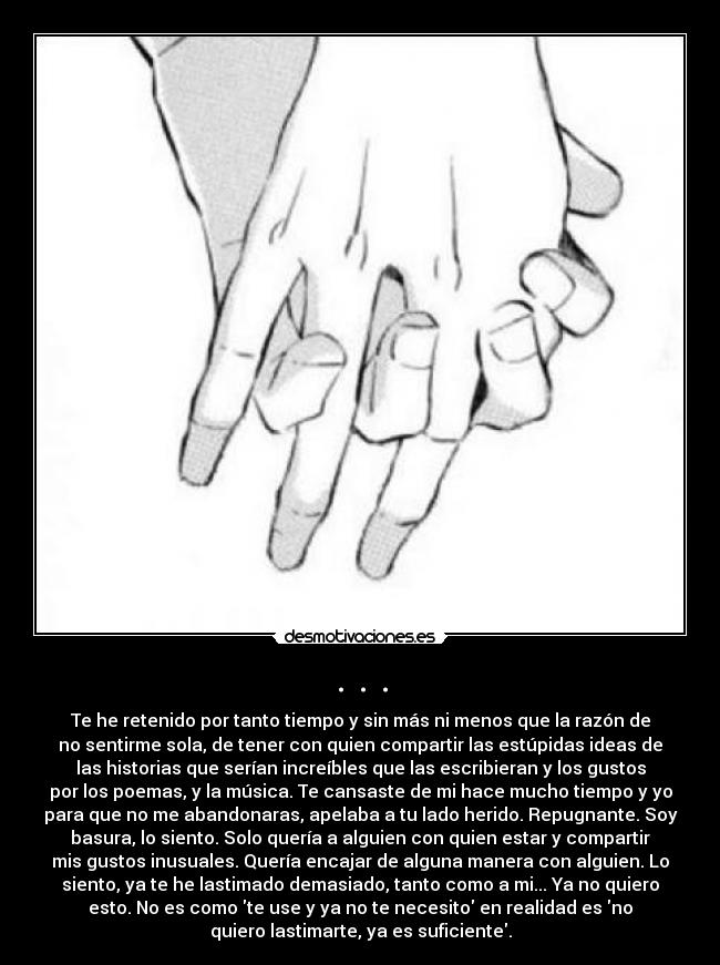 carteles anime lastimado desamor mano desmotivaciones