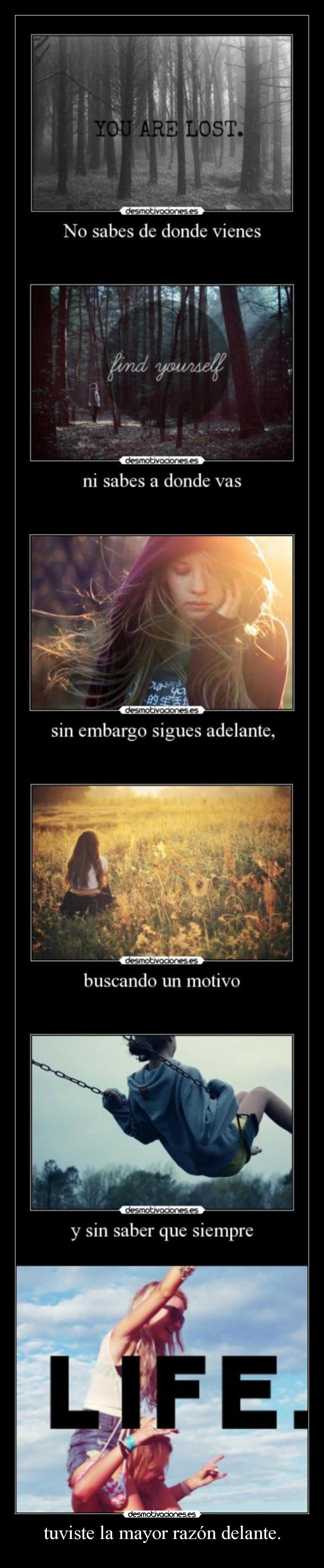 tuviste la mayor razón delante. - 