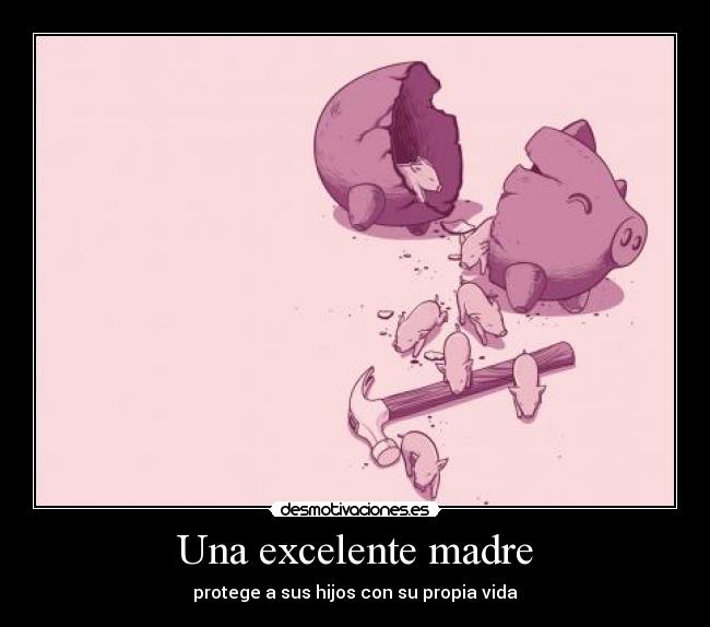 Una excelente madre - protege a sus hijos con su propia vida