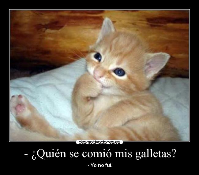 - ¿Quién se comió mis galletas? - - Yo no fui.