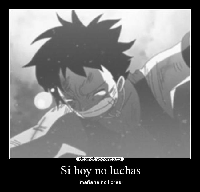 Si hoy no luchas - mañana no llores