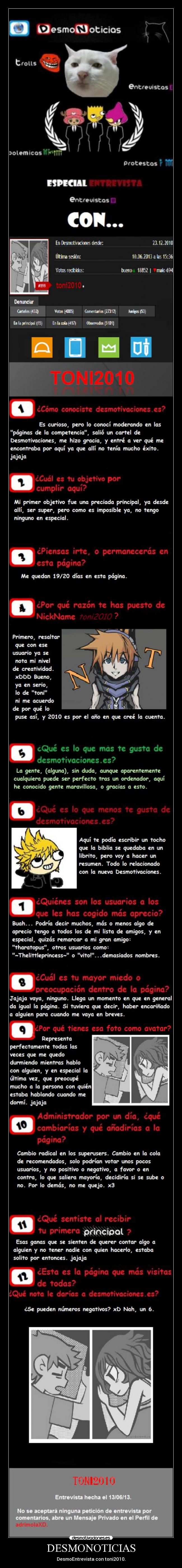 DESMONOTICIAS - DesmoEntrevista con toni2010.