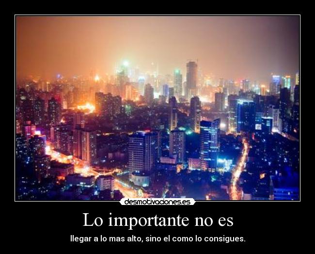 Lo importante no es - 