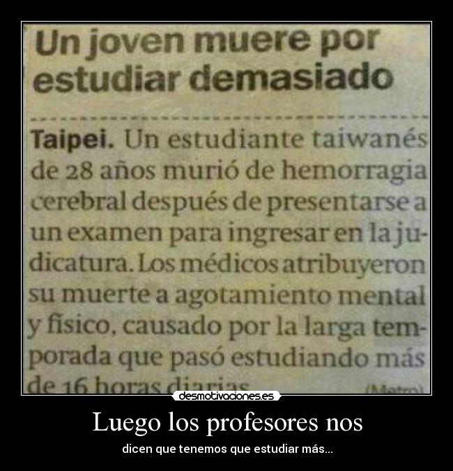 Luego los profesores nos -