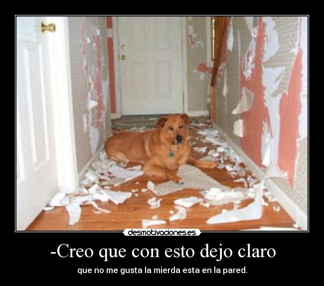 -Creo que con esto dejo claro - que no me gusta la mierda esta en la pared.