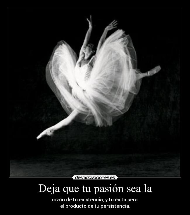 Deja que tu pasión sea la -