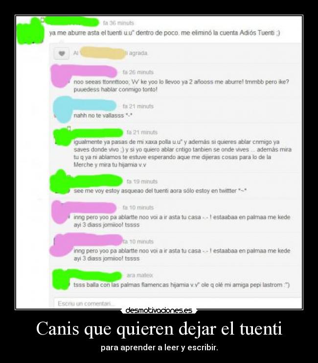 Canis que quieren dejar el tuenti - 