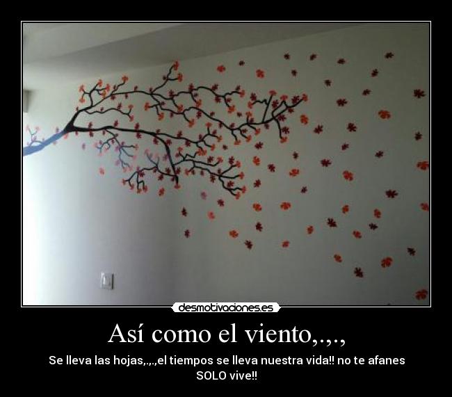 Así como el viento,.,., - Se lleva las hojas,.,.,el tiempos se lleva nuestra vida!! no te afanes SOLO vive!!