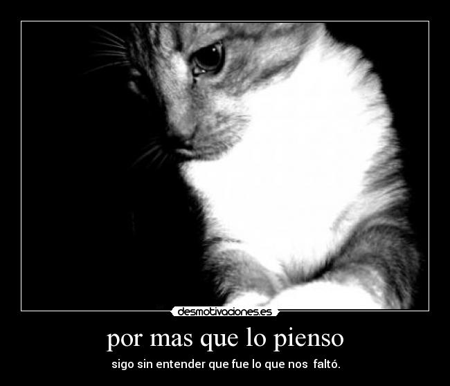por mas que lo pienso - sigo sin entender que fue lo que nos faltó.