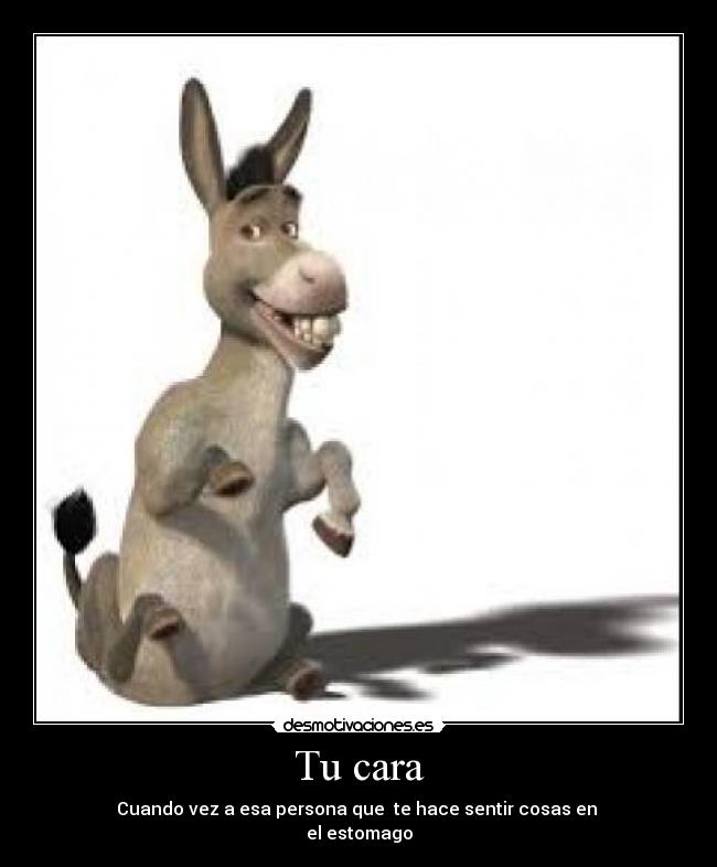 Tu cara - Cuando vez a esa persona que te hace sentir cosas en
el estomago