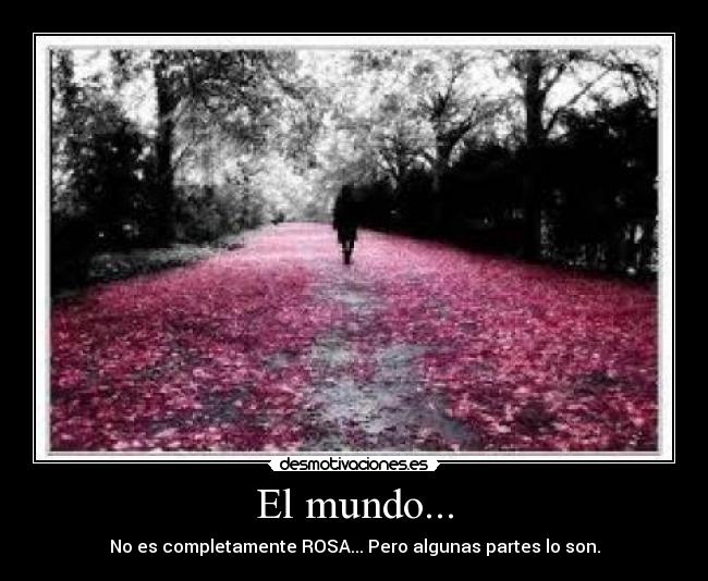 El mundo... - No es completamente ROSA... Pero algunas partes lo son.