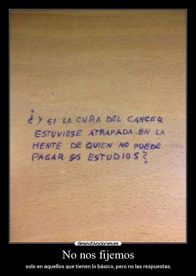 No nos fijemos - solo en aquellos que tienen lo básico, pero no las respuestas.