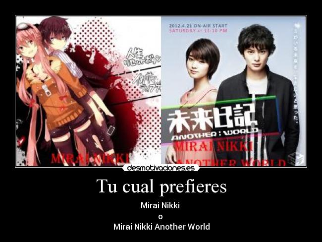 carteles mirai nikki desmotivaciones