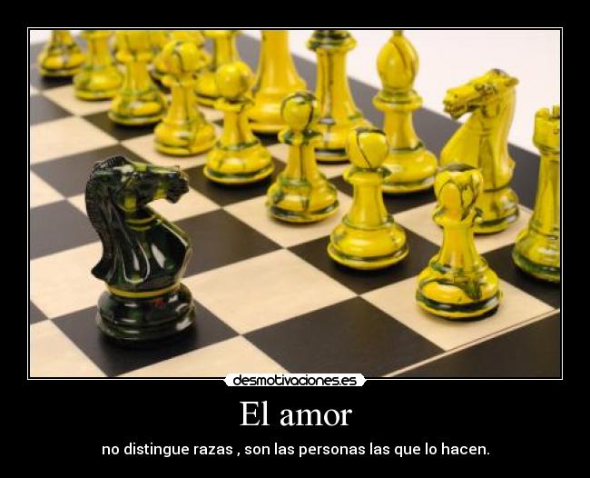 El amor - no distingue razas , son las personas las que lo hacen.
