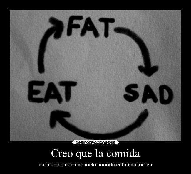 Creo que la comida - es la única que consuela cuando estamos tristes.