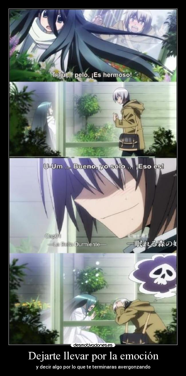 carteles anime shinigamisempai dansai bunri crime edge dejarte llevar por emocion decir algo por desmotivaciones