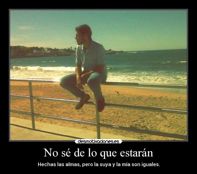 No sé de lo que estarán - Hechas las almas, pero la suya y la mía son iguales.