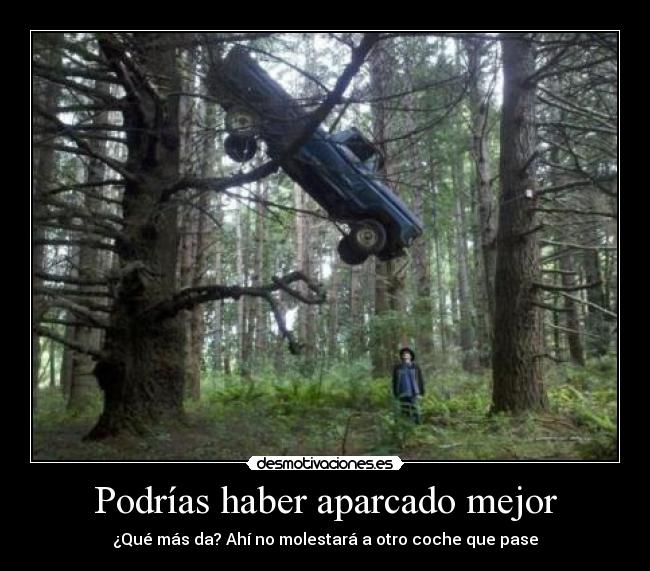 Podrías haber aparcado mejor - ¿Qué más da? Ahí no molestará a otro coche que pase