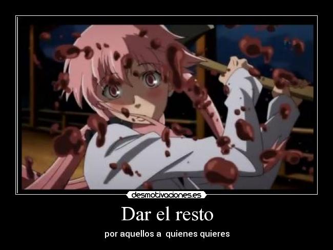 carteles harukaze anime manga mirai nikki desmotivaciones