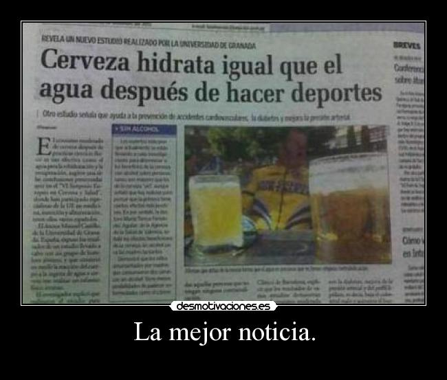 La mejor noticia. -