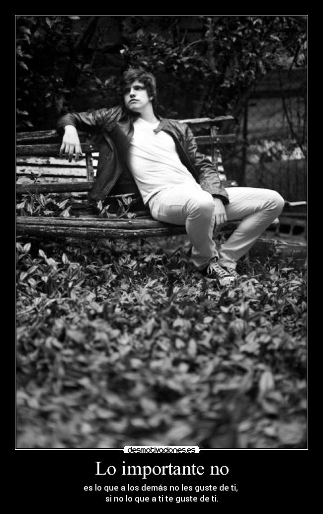 Lo importante no - es lo que a los demás no les guste de ti,
si no lo que a ti te guste de ti.